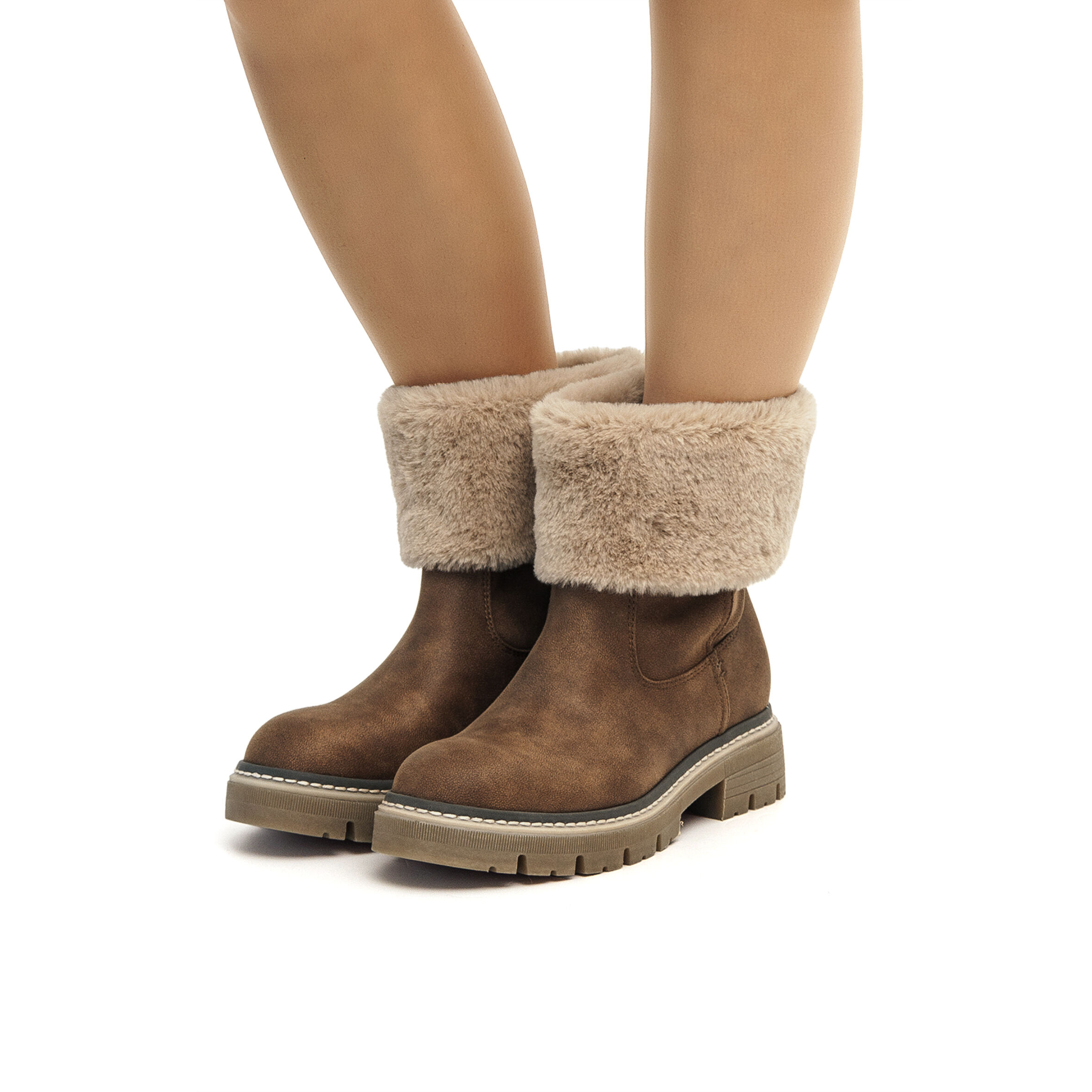 Botines mujer marrones planos sales